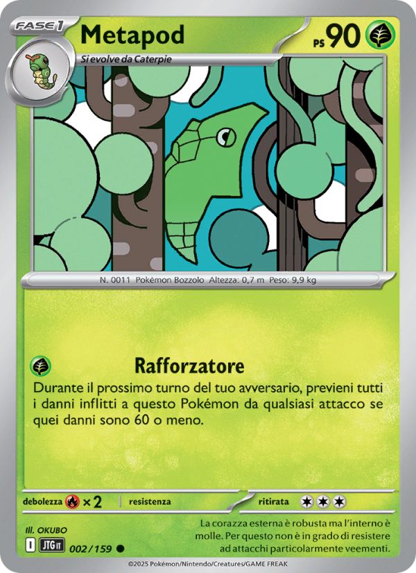 Metapod 002/190 — Journey Together (Italian Pokémon TCG card)