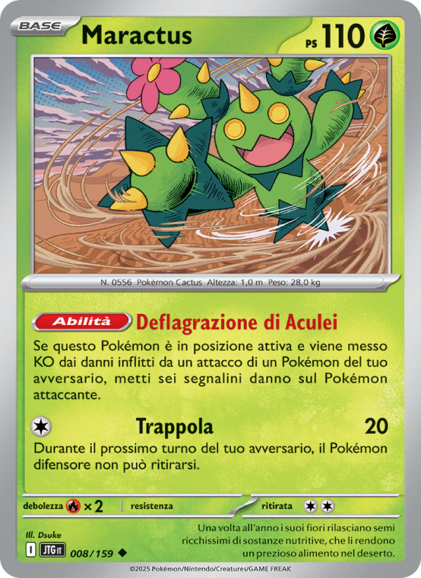 Maractus 008/190 — Journey Together (Italian Pokémon TCG card)