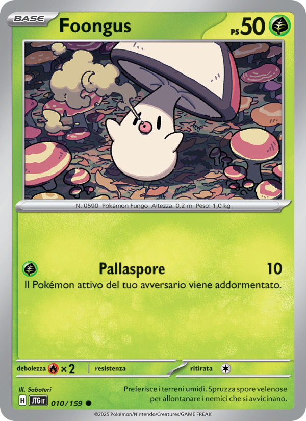 Foongus 010/190 — Journey Together (Italian Pokémon TCG card)