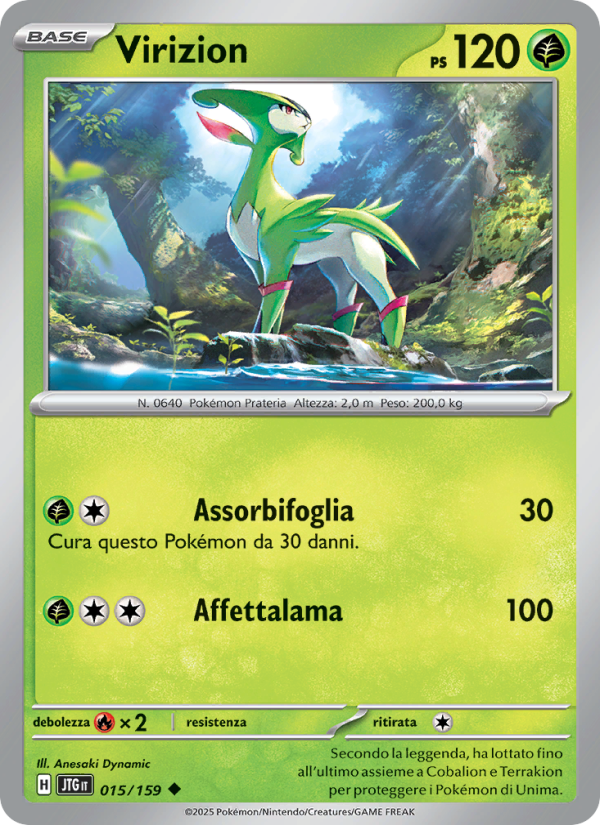 Virizion 015/190 — Journey Together (Italian Pokémon TCG card)