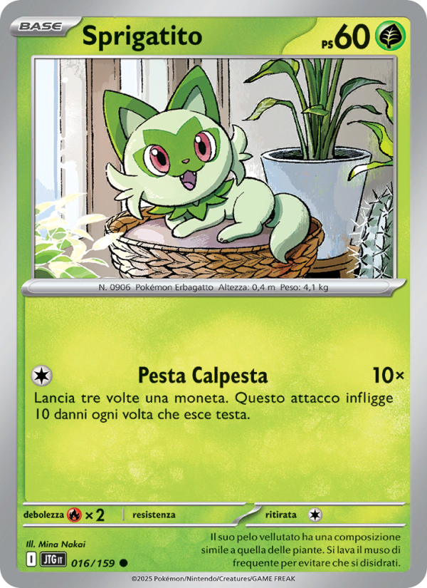 Sprigatito 016/190 — Journey Together (Italian Pokémon TCG card)