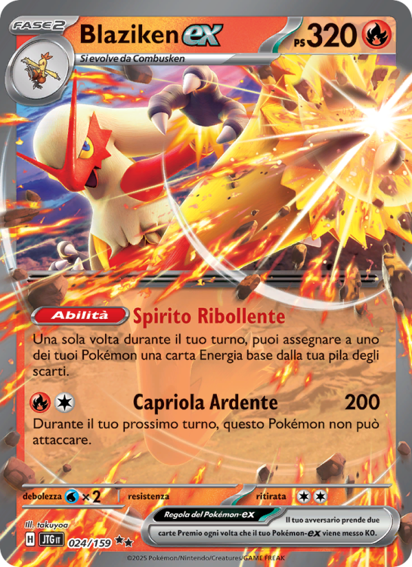 Blaziken-ex 024/190 — Journey Together (Italian Pokémon TCG card)