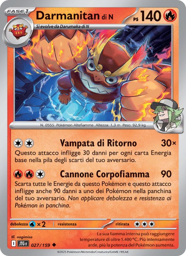 Darmanitan di N 027/190 — Journey Together (Italian Pokémon TCG card)