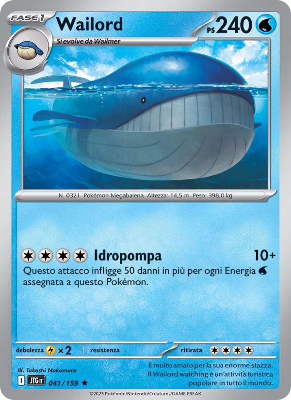 Wailord 041/190 — Journey Together (Italian Pokémon TCG card)