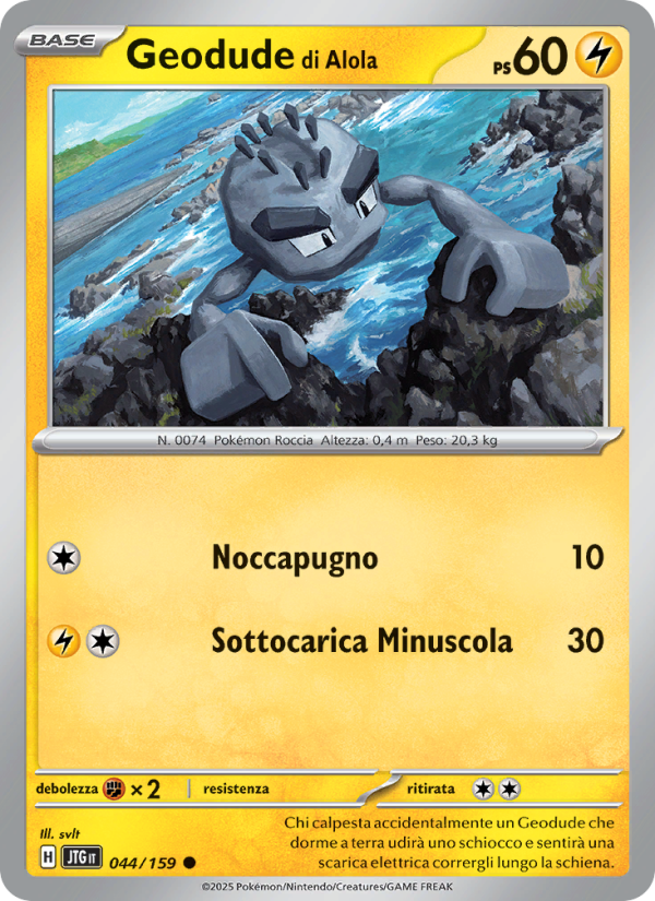 Geodude di Alola 044/190 — Journey Together (Italian Pokémon TCG card)