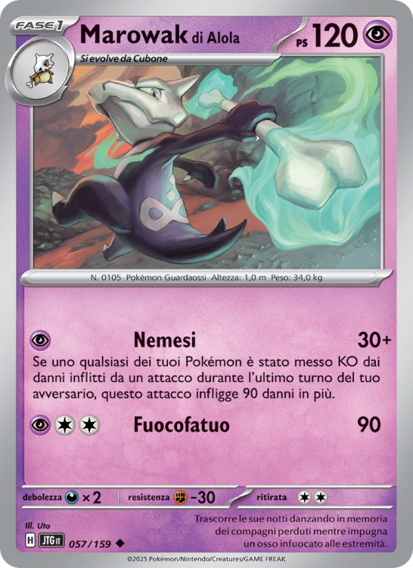 Marowak di Alola 057/190 — Journey Together (Italian Pokémon TCG card)