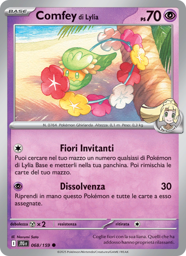 Comfey di Lylia 068/190 — Journey Together (Italian Pokémon TCG card)