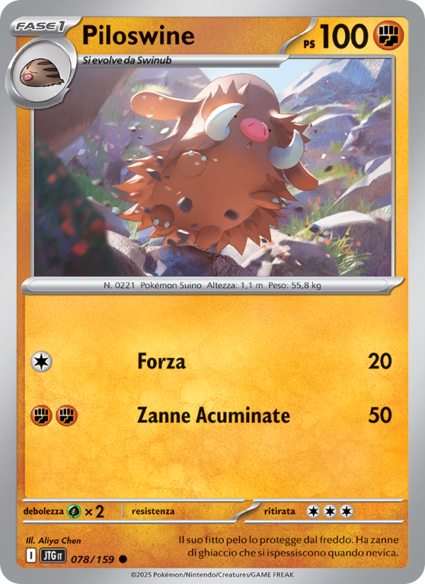 Piloswine 078/190 — Journey Together (Italian Pokémon TCG card)