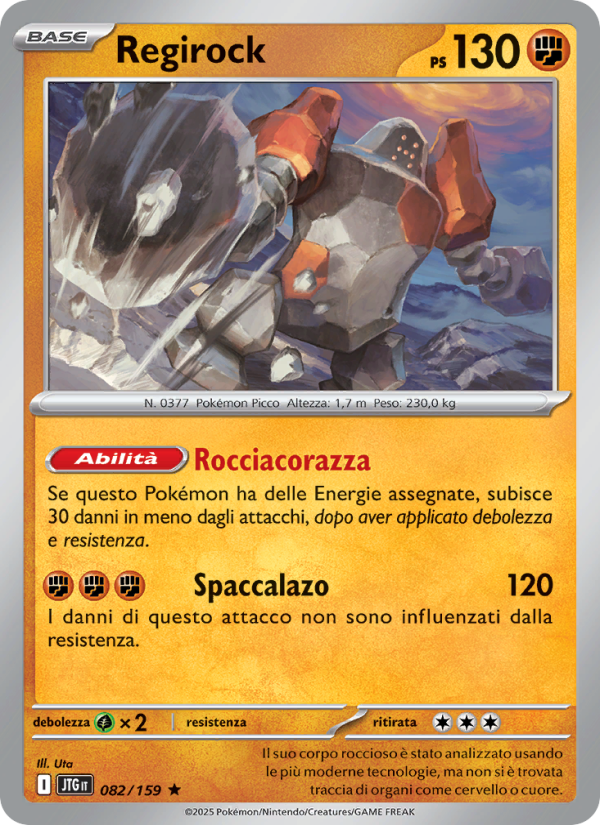 Regirock 082/190 — Journey Together (Italian Pokémon TCG card)