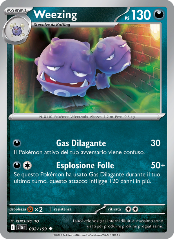 Weezing 092/190 — Journey Together (Italian Pokémon TCG card)