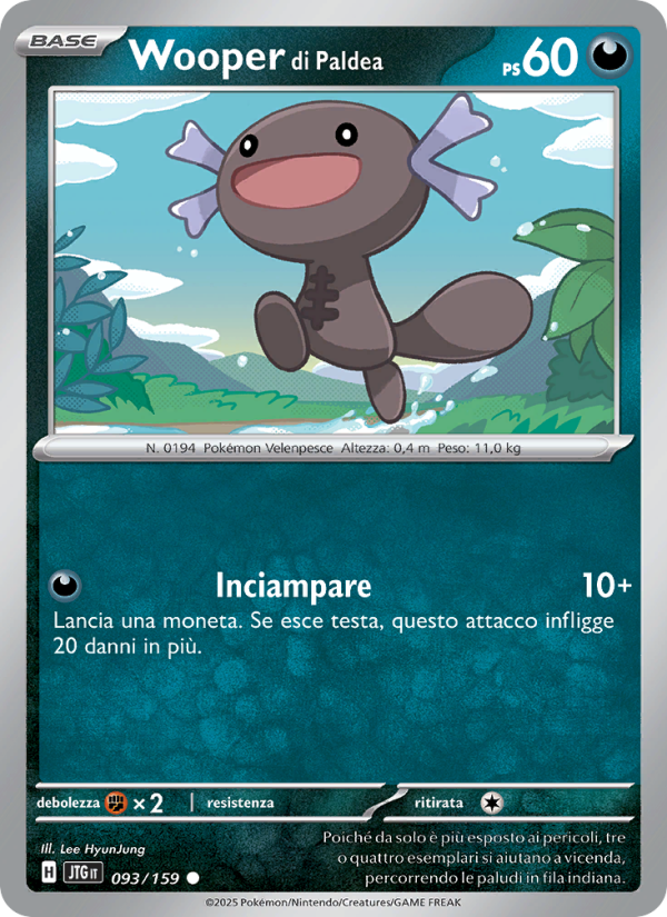Wooper di Paldea 093/190 — Journey Together (Italian Pokémon TCG card)