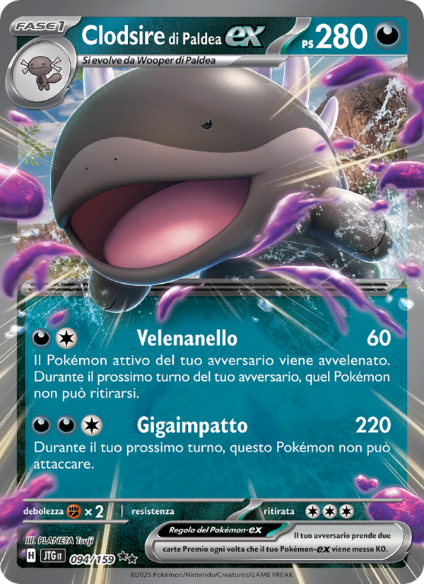 Clodsire di Paldea-ex 094/190 — Journey Together (Italian Pokémon TCG card)