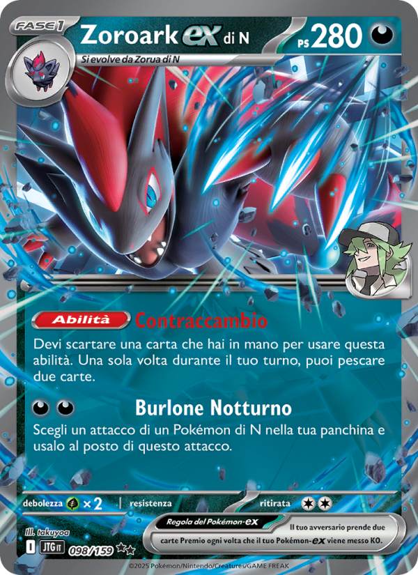 Zoroark-ex di N 098/190 — Journey Together (Italian Pokémon TCG card)