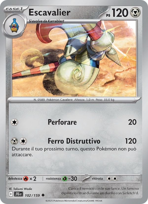 Escavalier 102/190 — Journey Together (Italian Pokémon TCG card)