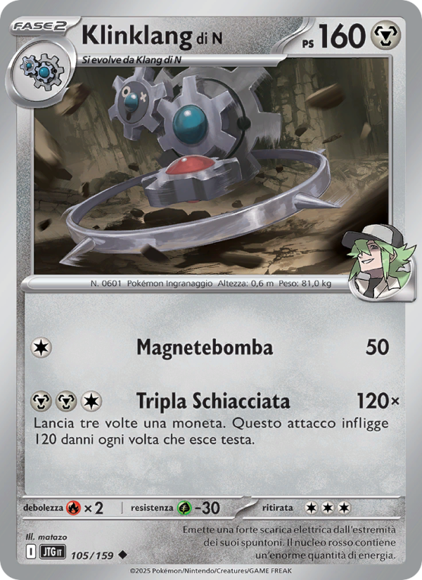 Klinklang di N 105/190 — Journey Together (Italian Pokémon TCG card)