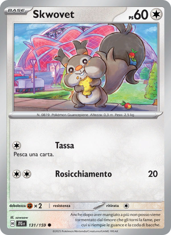 Skwovet 131/190 — Journey Together (Italian Pokémon TCG card)