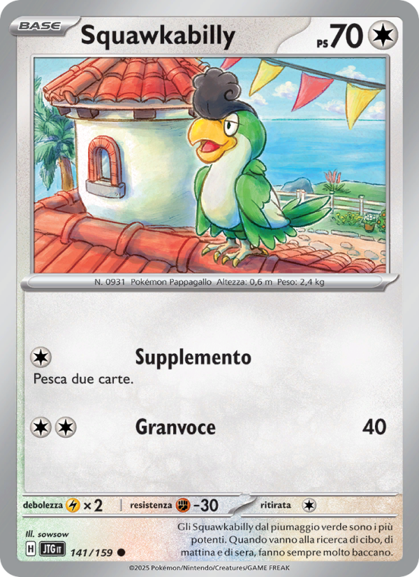 Squawkabilly 141/190 — Journey Together (Italian Pokémon TCG card)