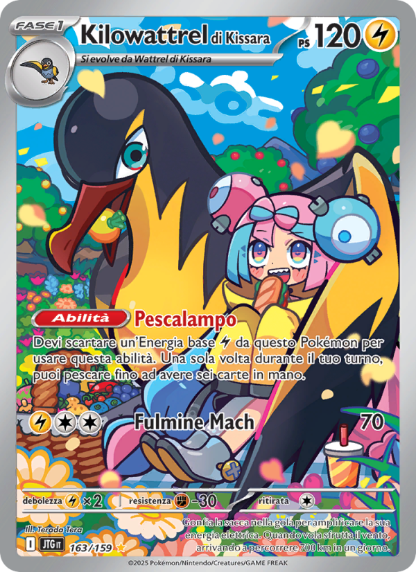 Kilowattrel di Kissara 163/190 — Journey Together (Italian Pokémon TCG card)
