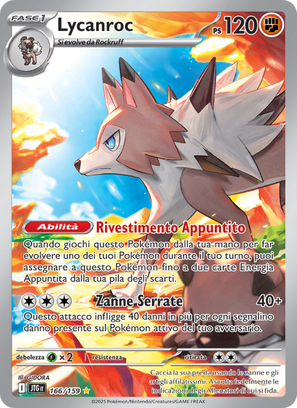 Lycanroc 166/190 — Journey Together (Italian Pokémon TCG card)