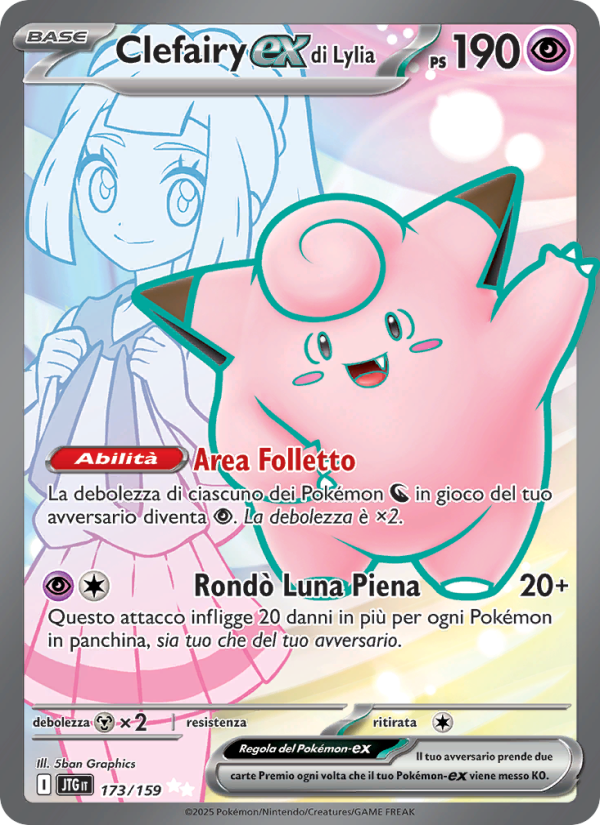 Clefairy-ex di Lylia 173/190 — Journey Together (Italian Pokémon TCG card)