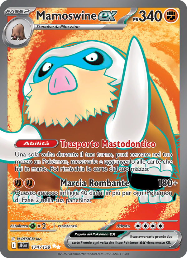 Mamoswine-ex 174/190 — Journey Together (Italian Pokémon TCG card)