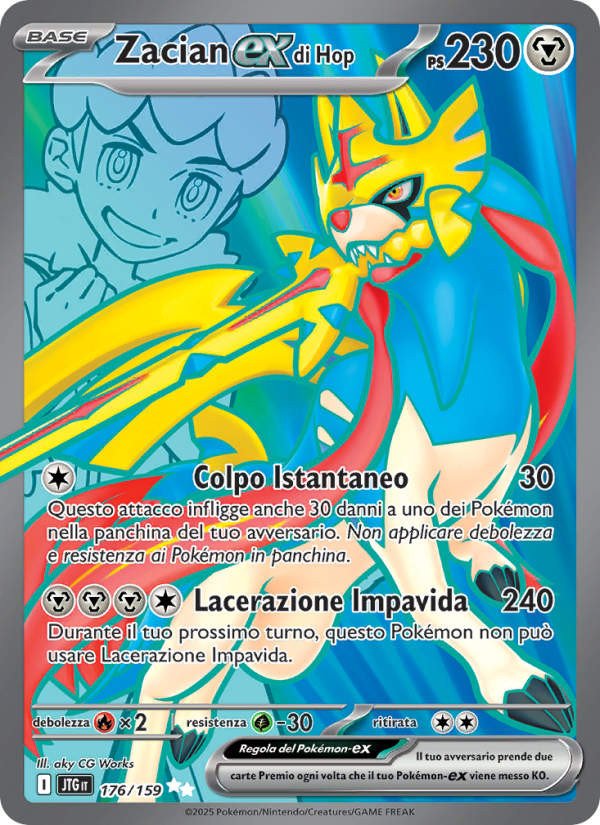 Zacian-ex di Hop 176/190 — Journey Together (Italian Pokémon TCG card)