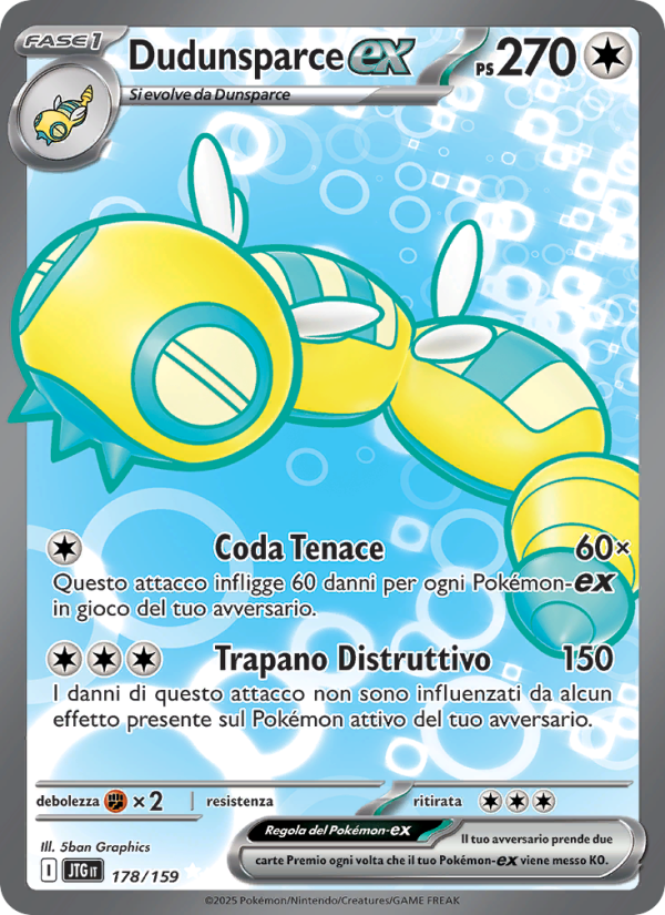 Dudunsparce-ex 178/190 — Journey Together (Italian Pokémon TCG card)