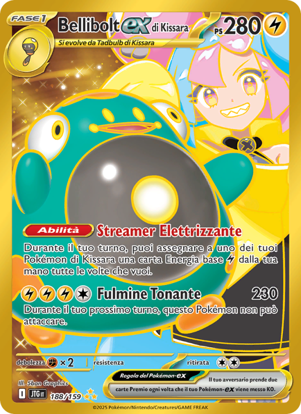 Bellibolt-ex di Kissara 188/190 — Journey Together (Italian Pokémon TCG card)