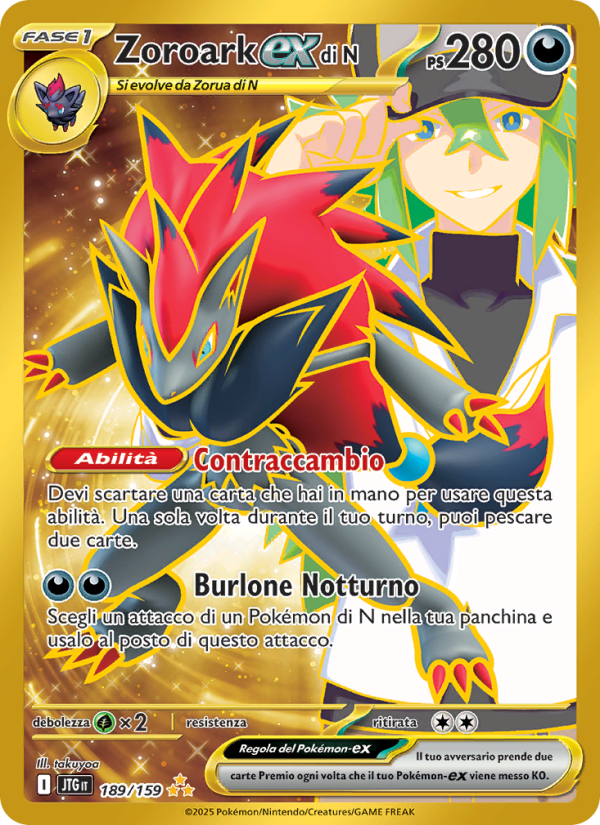 Zoroark-ex di N 189/190 — Journey Together (Italian Pokémon TCG card)