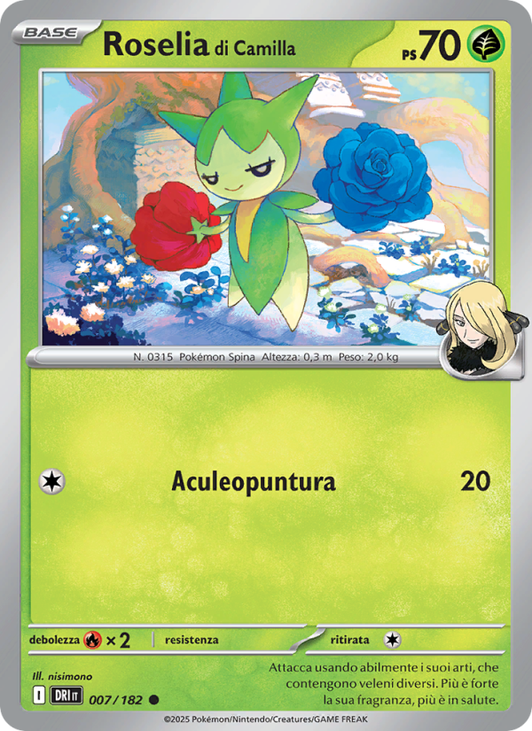 Roselia di Camilla 007/244 — Destined Rivals (Italian Pokémon TCG card)