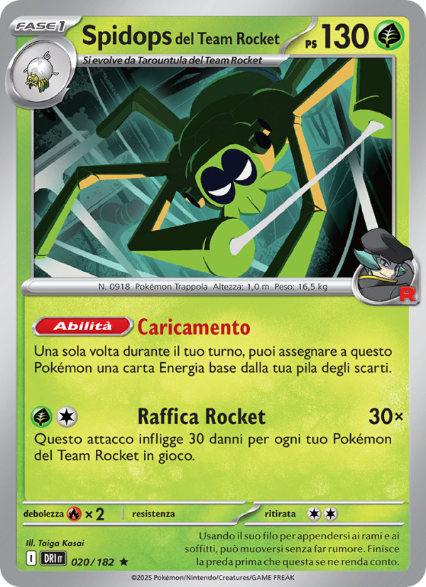 Spidops del Team Rocket 020/244 — Destined Rivals (Italian Pokémon TCG card)