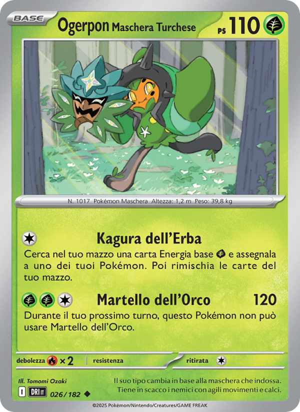 Ogerpon Maschera Turchese 026/244 — Destined Rivals (Italian Pokémon TCG card)