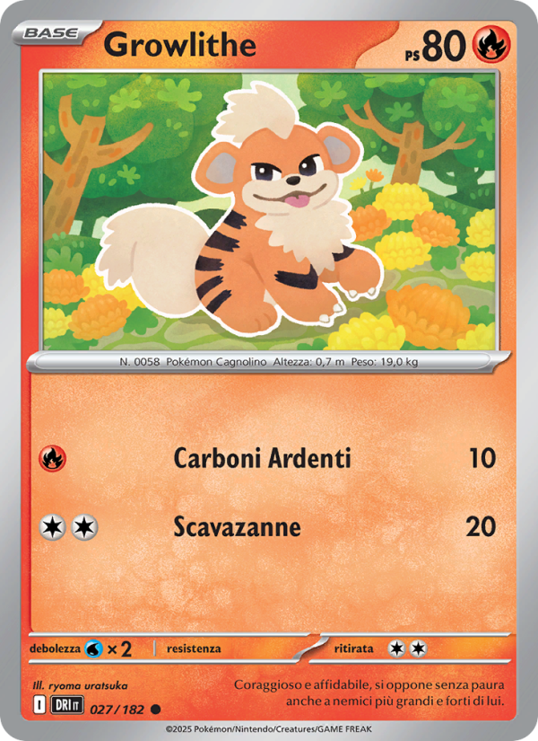 Growlithe 027/244 — Destined Rivals (Italian Pokémon TCG card)