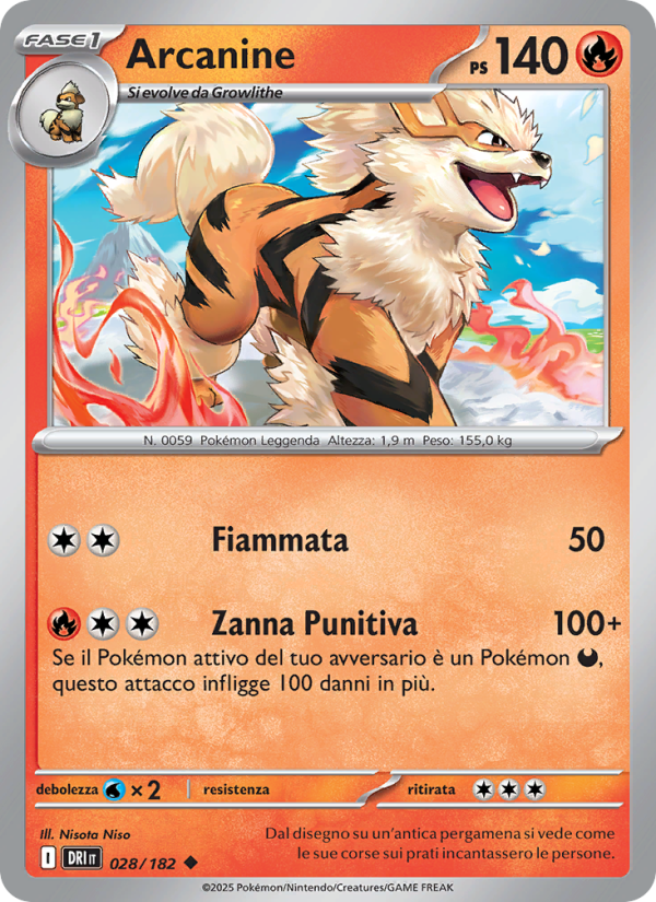 Arcanine 028/244 — Destined Rivals (Italian Pokémon TCG card)
