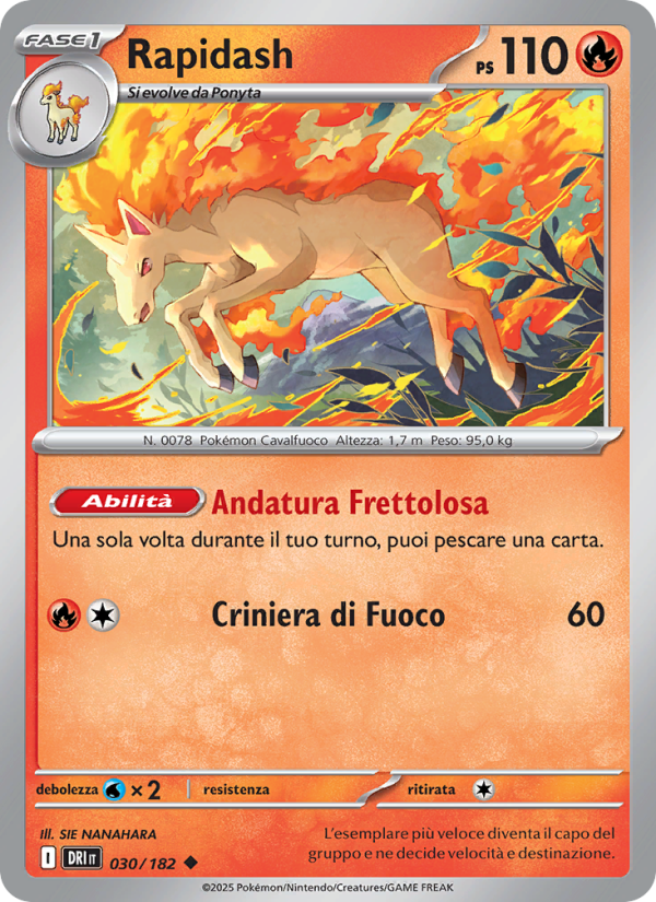 Rapidash 030/244 — Destined Rivals (Italian Pokémon TCG card)