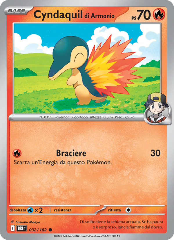 Cyndaquil di Armonio 032/244 — Destined Rivals (Italian Pokémon TCG card)