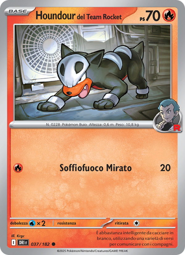 Houndour del Team Rocket 037/244 — Destined Rivals (Italian Pokémon TCG card)