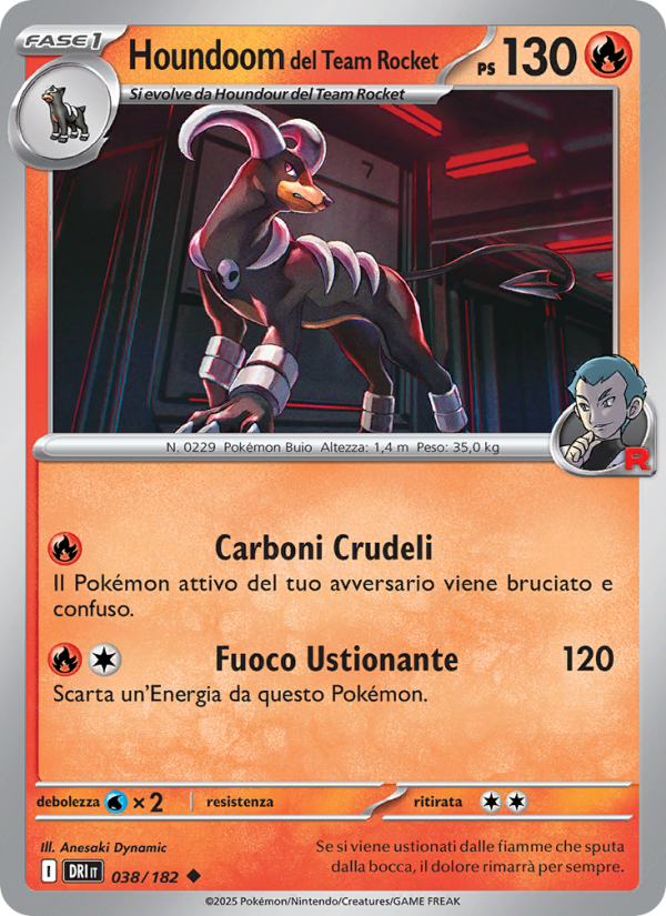 Houndoom del Team Rocket 038/244 — Destined Rivals (Italian Pokémon TCG card)