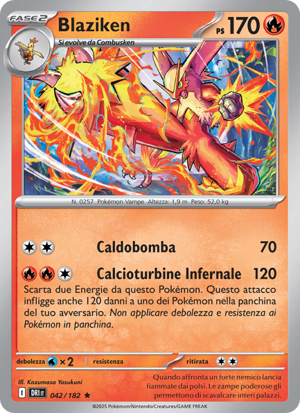 Blaziken 042/244 — Destined Rivals (Italian Pokémon TCG card)