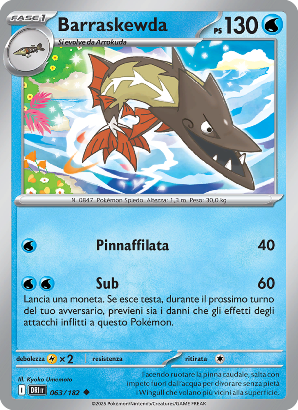 Barraskewda 063/244 — Destined Rivals (Italian Pokémon TCG card)