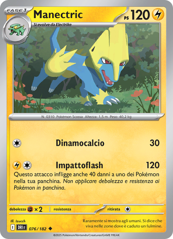 Manectric 076/244 — Destined Rivals (Italian Pokémon TCG card)
