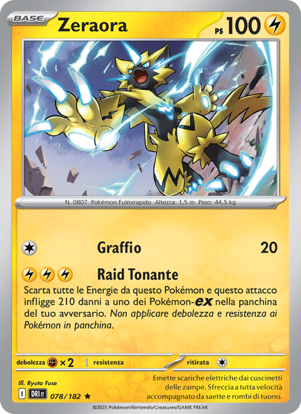 Zeraora 078/244 — Destined Rivals (Italian Pokémon TCG card)