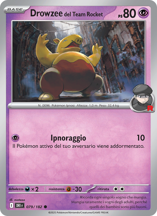Drowzee del Team Rocket 079/244 — Destined Rivals (Italian Pokémon TCG card)