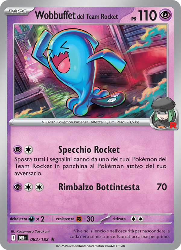Wobbuffet del Team Rocket 082/244 — Destined Rivals (Italian Pokémon TCG card)