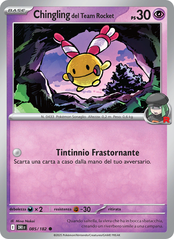 Chingling del Team Rocket 085/244 — Destined Rivals (Italian Pokémon TCG card)
