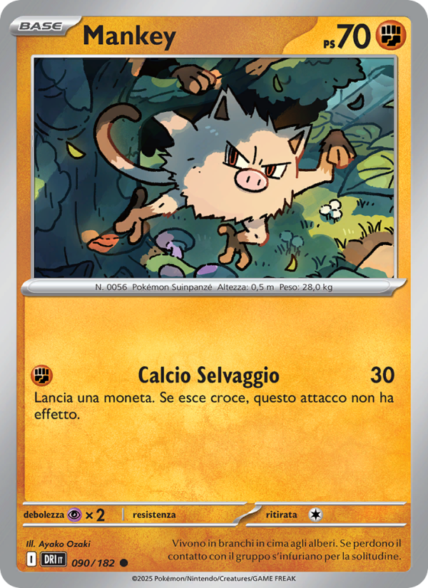 Mankey 090/244 — Destined Rivals (Italian Pokémon TCG card)