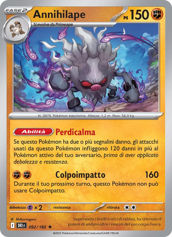 Annihilape 092/244 — Destined Rivals (Italian Pokémon TCG card)