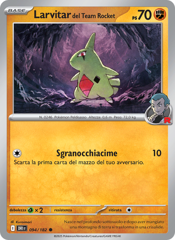 Larvitar del Team Rocket 094/244 — Destined Rivals (Italian Pokémon TCG card)