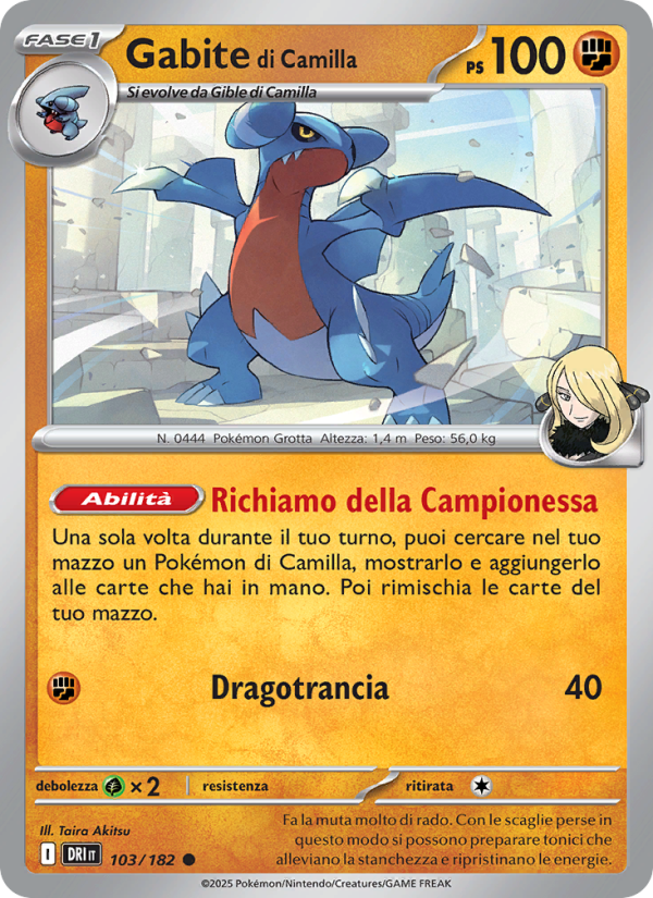 Gabite di Camilla 103/244 — Destined Rivals (Italian Pokémon TCG card)
