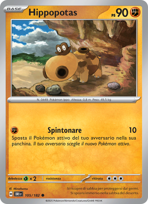 Hippopotas 105/244 — Destined Rivals (Italian Pokémon TCG card)